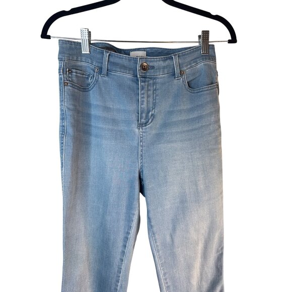 2/$30 High-Rise Light Wash Cropped Denim Jeans Straight Leg Frayed Hem - Picture 5 of 16